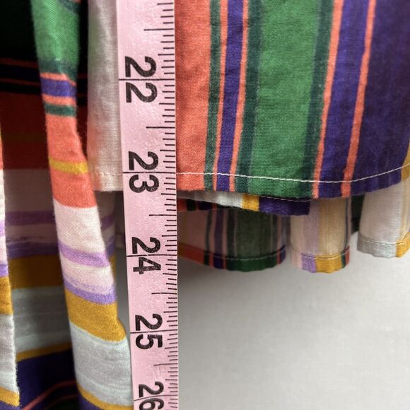 Anthropologie Tunic Top Womens Babydoll Striped Smocked Ruffled Sleeve size M - Picture 10 of 13